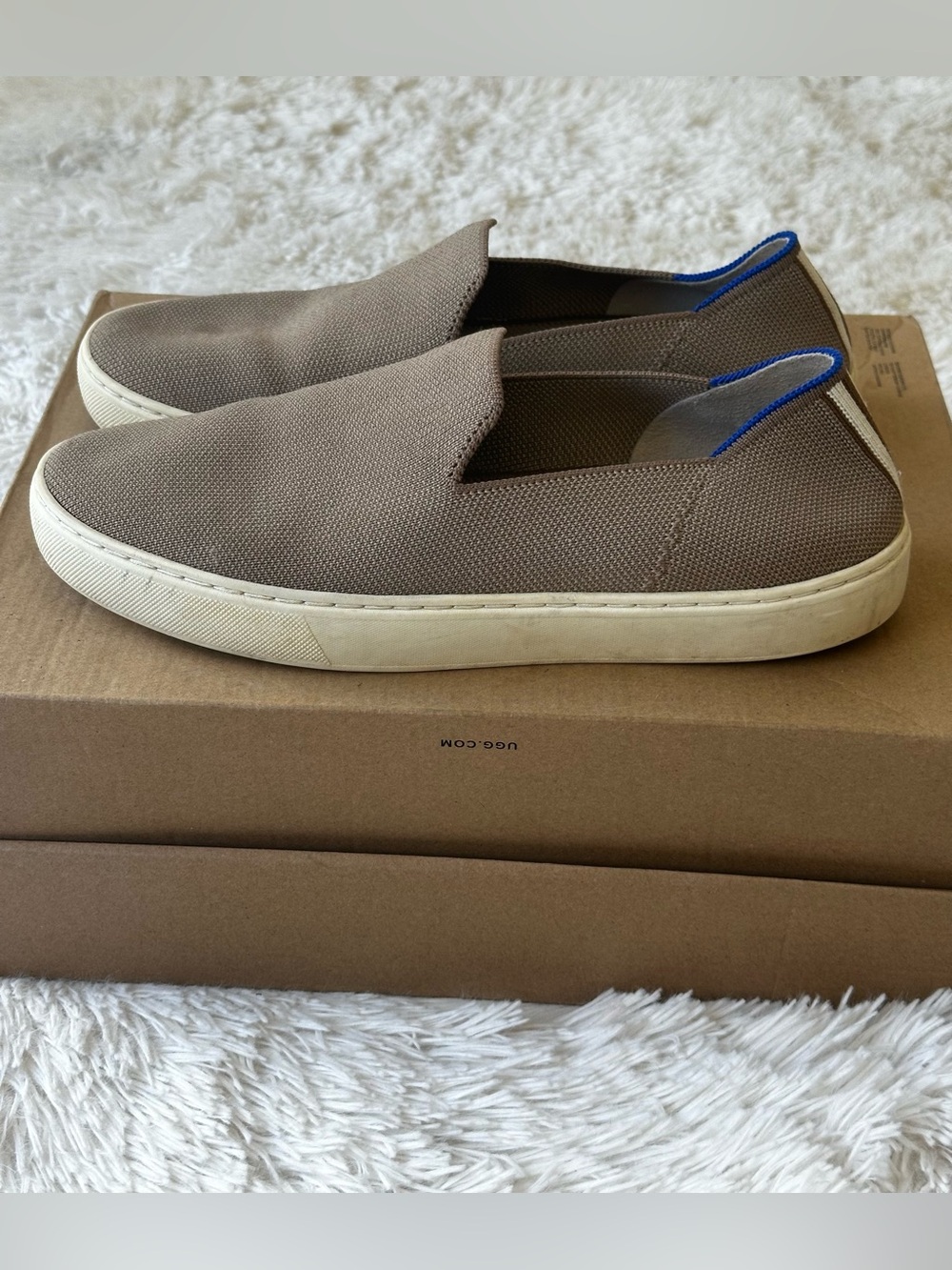 Rothy's The Original Slip On Sneakers Tan Taupe Knit Size 9 Casual Shoes Women’s